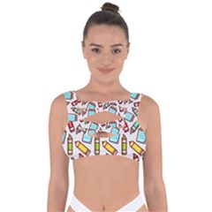 Seamless Pixel Art Pattern Bandaged Up Bikini Top by Amaryn4rt