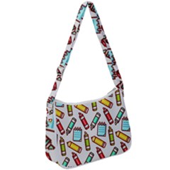 Seamless Pixel Art Pattern Zip Up Shoulder Bag by Amaryn4rt