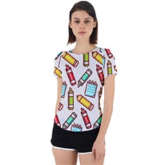 Seamless Pixel Art Pattern Back Cut Out Sport T-shirt by Amaryn4rt