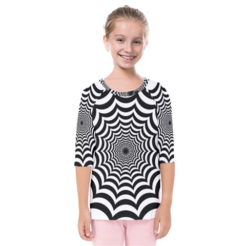 Spider Web Hypnotic Kids  Quarter Sleeve Raglan T-shirt by Amaryn4rt