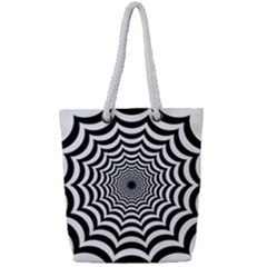 Spider Web Hypnotic Full Print Rope Handle Tote (small) by Amaryn4rt