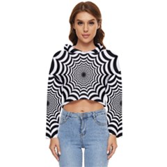 Spider Web Hypnotic Women s Lightweight Cropped Hoodie by Amaryn4rt