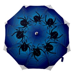 Spider On Web Hook Handle Umbrellas (large) by Amaryn4rt