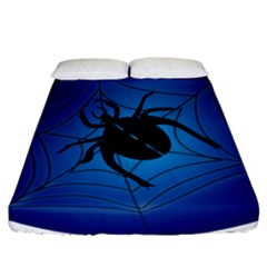 Spider On Web Fitted Sheet (california King Size) by Amaryn4rt