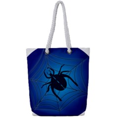 Spider On Web Full Print Rope Handle Tote (small) by Amaryn4rt