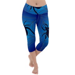 Spider On Web Lightweight Velour Capri Yoga Leggings by Amaryn4rt