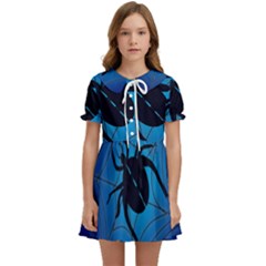 Spider On Web Kids  Sweet Collar Dress