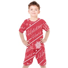 Winter Holiday Hours Kids  T-shirt And Shorts Set by Amaryn4rt