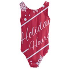 Winter Holiday Hours Kids  Cut-out Back One Piece Swimsuit by Amaryn4rt