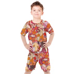 Abstract Abstraction Pattern Moder Kids  T-shirt And Shorts Set by Amaryn4rt