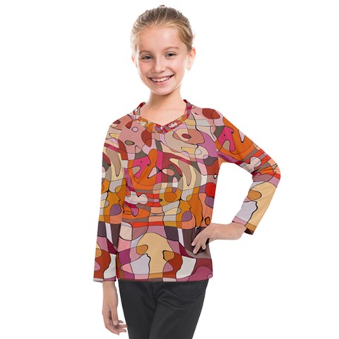 Abstract Abstraction Pattern Moder Kids  Long Mesh T-shirt by Amaryn4rt