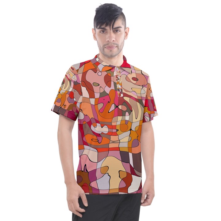 Abstract Abstraction Pattern Moder Men s Polo T-Shirt