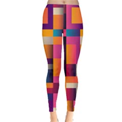 Abstract Background Geometry Blocks Everyday Leggings  by Amaryn4rt