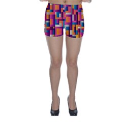 Abstract Background Geometry Blocks Skinny Shorts by Amaryn4rt