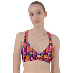 Abstract Background Geometry Blocks Sweetheart Sports Bra by Amaryn4rt