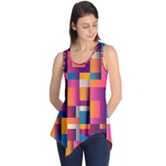 Abstract Background Geometry Blocks Sleeveless Tunic by Amaryn4rt