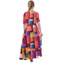 Abstract Background Geometry Blocks Waist Tie Boho Maxi Dress View2