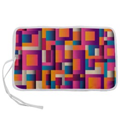 Abstract Background Geometry Blocks Pen Storage Case (l) by Amaryn4rt