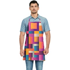 Abstract Background Geometry Blocks Kitchen Apron by Amaryn4rt