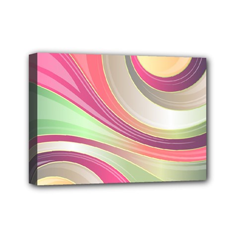 Abstract Colorful Background Wavy Mini Canvas 7  X 5  (stretched) by Amaryn4rt