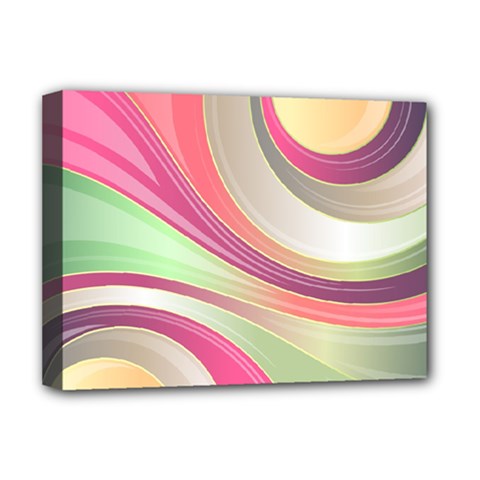 Abstract Colorful Background Wavy Deluxe Canvas 16  X 12  (stretched)  by Amaryn4rt