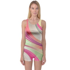 Abstract Colorful Background Wavy One Piece Boyleg Swimsuit by Amaryn4rt