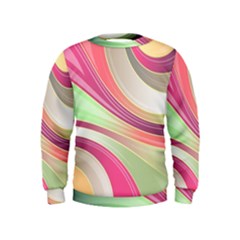 Abstract Colorful Background Wavy Kids  Sweatshirt by Amaryn4rt