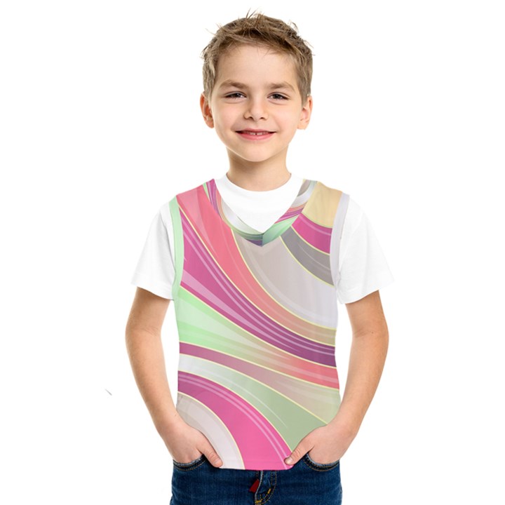 Abstract Colorful Background Wavy Kids  Basketball Tank Top