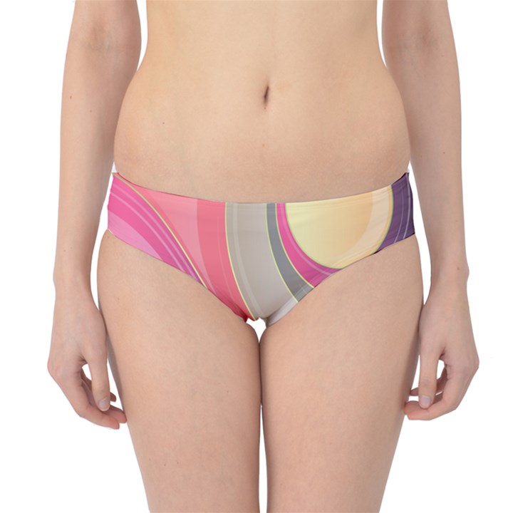 Abstract Colorful Background Wavy Hipster Bikini Bottoms