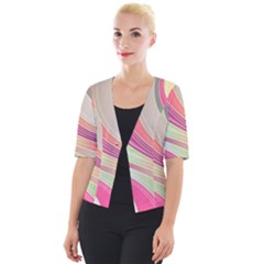 Abstract Colorful Background Wavy Cropped Button Cardigan by Amaryn4rt