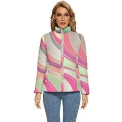 Abstract Colorful Background Wavy Women s Puffer Bubble Jacket Coat by Amaryn4rt