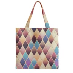 Abstract Colorful Diamond Background Tile Zipper Grocery Tote Bag by Amaryn4rt