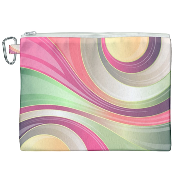 Abstract Colorful Background Wavy Canvas Cosmetic Bag (XXL)