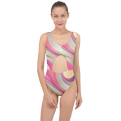 Abstract Colorful Background Wavy Center Cut Out Swimsuit by Amaryn4rt