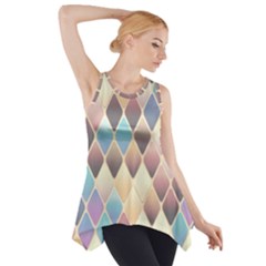 Abstract Colorful Diamond Background Tile Side Drop Tank Tunic by Amaryn4rt