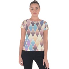 Abstract Colorful Diamond Background Tile Short Sleeve Sports Top  by Amaryn4rt