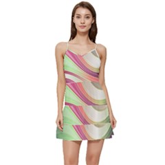 Abstract Colorful Background Wavy Short Frill Dress by Amaryn4rt