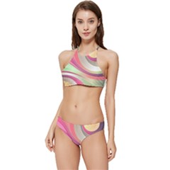 Abstract Colorful Background Wavy Banded Triangle Bikini Set by Amaryn4rt