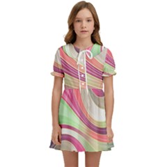 Abstract Colorful Background Wavy Kids  Sweet Collar Dress by Amaryn4rt