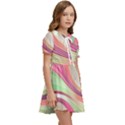 Abstract Colorful Background Wavy Kids  Sweet Collar Dress View2