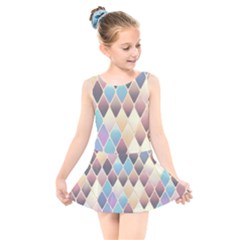 Abstract Colorful Diamond Background Tile Kids  Skater Dress Swimsuit by Amaryn4rt