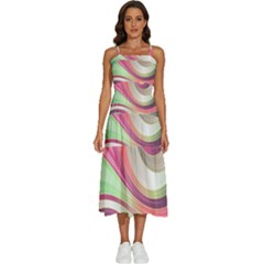 Abstract Colorful Background Wavy Sleeveless Shoulder Straps Boho Dress by Amaryn4rt