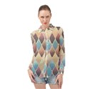 Abstract Colorful Diamond Background Tile Long Sleeve Chiffon Shirt View1