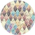 Abstract Colorful Diamond Background Tile Wooden Puzzle Round View1