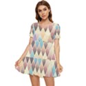 Abstract Colorful Diamond Background Tile Tiered Short Sleeve Babydoll Dress View1