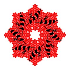 Bee Logo Honeycomb Red Wasp Honey Straight Umbrellas by Amaryn4rt