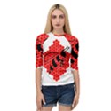 Bee Logo Honeycomb Red Wasp Honey Quarter Sleeve Raglan T-Shirt View1