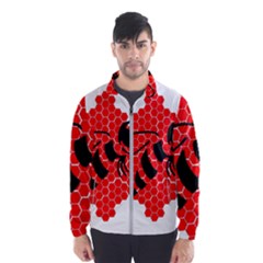 Bee Logo Honeycomb Red Wasp Honey Men s Windbreaker by Amaryn4rt