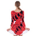 Bee Logo Honeycomb Red Wasp Honey Long Sleeve Velvet Skater Dress View2