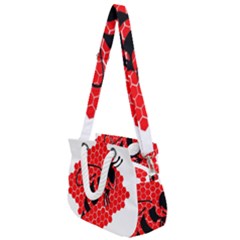 Bee Logo Honeycomb Red Wasp Honey Rope Handles Shoulder Strap Bag by Amaryn4rt